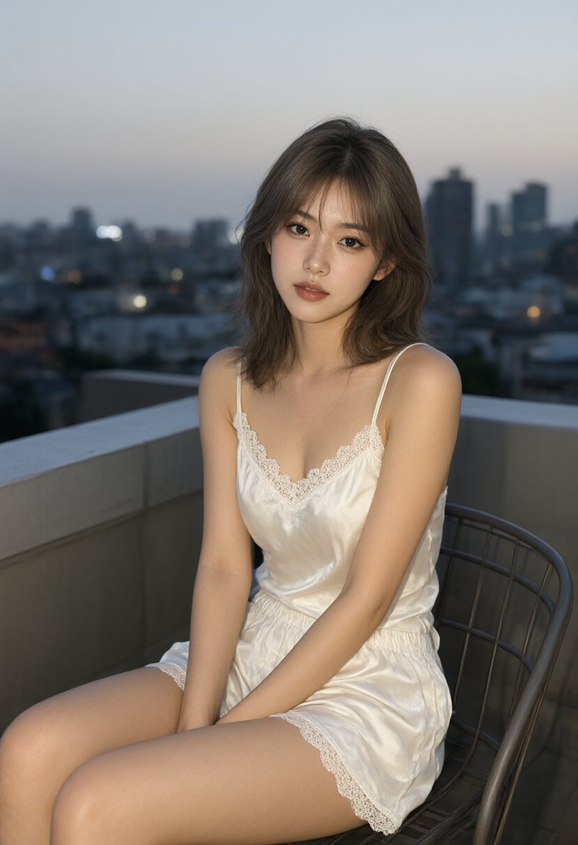 临海旧船厂与黄昏中的渡轮，潮水映着岸边的灯火